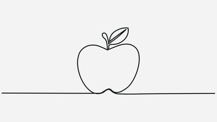 Minimalist One-Line Apple Illustration