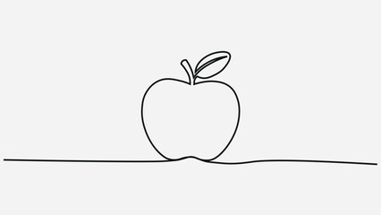 Minimalist One-Line Apple Illustration
