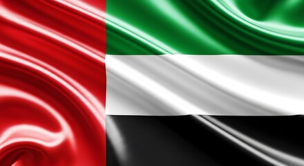 Flag of united arab emirates waving in wind representing country nation state patriotic banner national symbol government middle east patriotism independence identity