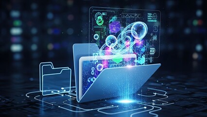 Secure data transfer and digital file management with modern cyber technology in a dynamic futuristic cloud environment for business innovation and secure access