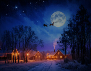 クリスマスの風景　AI生成素材