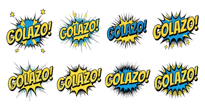 Golazo exclamation burst with transparent background