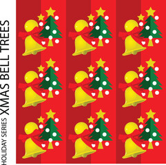 christmas bells and  tree set pattern