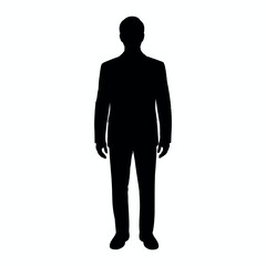 Full length male business silhouette in formal suit standing