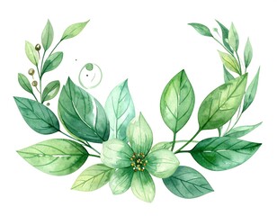 Watercolor floral wreath