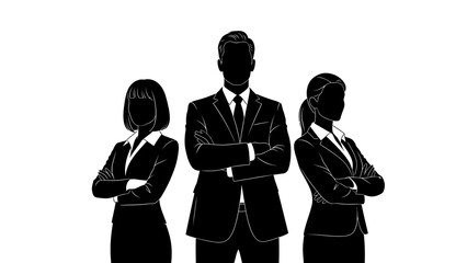 Professional team ready for success in modern business world, empowering diverse leadership and confident collaboration, a symbol of ambition and achievement