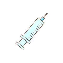 水彩タッチの注射器イラスト