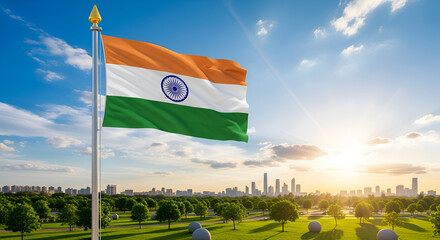 15th August 76th Independence Day of India on with Tricolor Indian flag, Indian monuments. Happy Day Background Design Vector Illustration, Indian Republic Day Celebration ... 