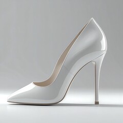White high-heeled pump, studio shot