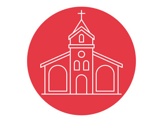 Church icon. Christmas outline icon. Simple vector illustration in modern thin line style.