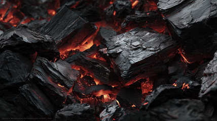 鍛冶炉のような高温の熾火と力強い炎の質感を描いた表現