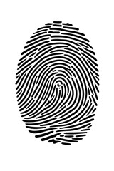 Fingerprint Line Art Illustration on Dark Background
