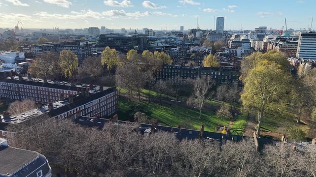 Grays Inn Road Park and Legal Quarter Complex Aerial View, London UK