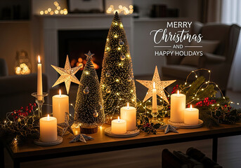 christmas tree and candles