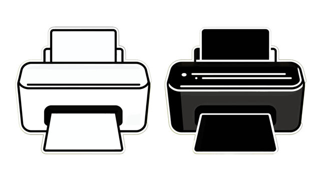 Printer Icon Vector Illustration in Flat Design Style