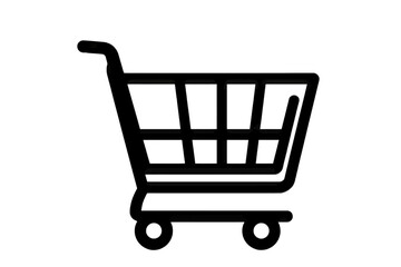 Shopping Cart Minimal Line Art Vector Icon