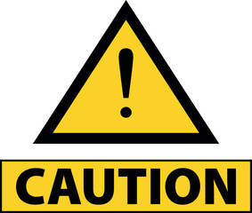 Caution &ndash; Vector Design on Yellow Background