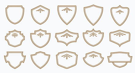 Elegant Collection of Decorative Shield and Crest Designs.