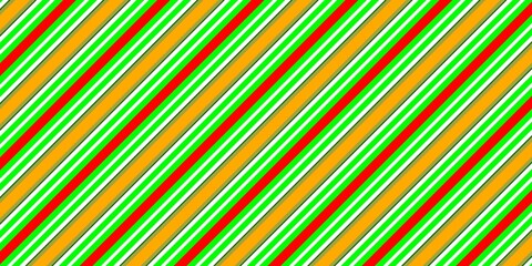 Colorful striped background. Diagonal stripes in green, red, white, and orange create a vibrant abstract pattern with a bold, colorful geometric design.