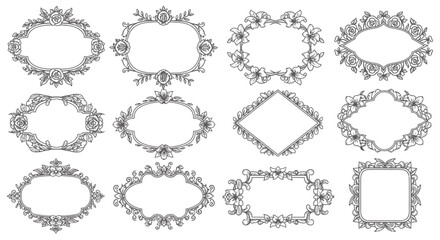 Elegant Vintage Frames Collection with Ornate Floral Details.