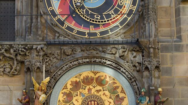 Astronomical Clock Face Transition in Prague Old Town Square