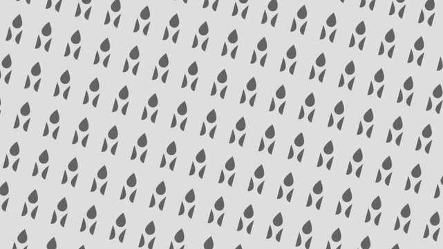 Brutal Hand-Drawn Raindrops Pattern - Seamless Abstract Background Animation Texture