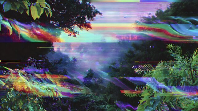 Jungle distortion error retro synthwave
