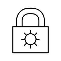 Padlock with Sun Symbol