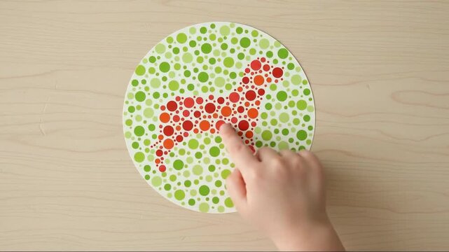Color Blindness Test for Children showing Dotted Dog for Medical Websites, Blogs, and Educational Materials, Ishihara Test, Vision Test, Color Vision Deficiency, Eye Exam, Health Care, Screening Test