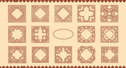 Collection of Intricate Geometric and Floral Frame Designs.