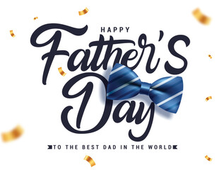 Happy Father's day typography greeting card clipart design. Father's day calligraphy, text, font and greeting clip art in white simple background for men's celebration poster vector illustration.
