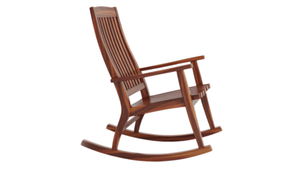 Classic wooden rocking chair invites relaxation and peaceful moments