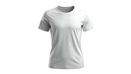 Front view of a white, blank, crewneck t-shirt isolated on a black background