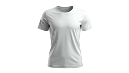 Front view of a white, blank, crewneck t-shirt isolated on a black background