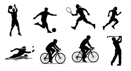Obraz premium Collection of Silhouettes Representing Diverse Sports and Athletic Activities.