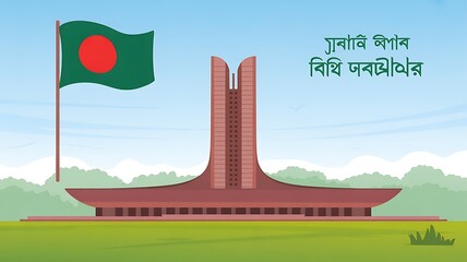 Hand holding the flag of bangladesh waving proudly, celebrating victory day on december 16th, patriotic symbol