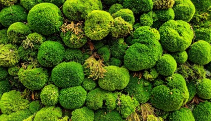Close-up surface of the wall covered with green moss. Modern eco friendly decor made of colored stabilized moss