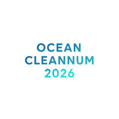 Ocean cleannum 2026 text with blue gradient isolated on transparent background