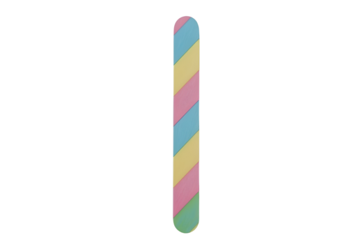 Colorful striped popsicle stick isolated on transparent background