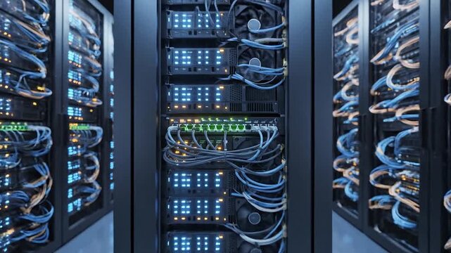 Panels slide open to reveal the server banks humming quietly.