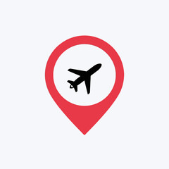 Fototapeta premium Airport Location Pin Icon Map Marker