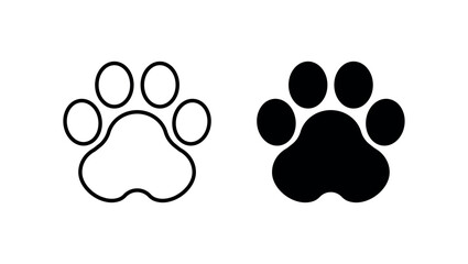 Cat Paw Print Vector, Minimal Silhouette on Transparent Background for Pet Logo, Stamp, Web and Mobile