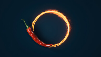 Fiery Hot Chili Pepper A Bold Ring of Fire for Culinary and Health Enthusiasts