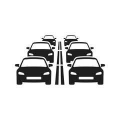Heavy traffic jam icon