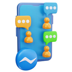 3D Mobile Chat Messaging Application Icon