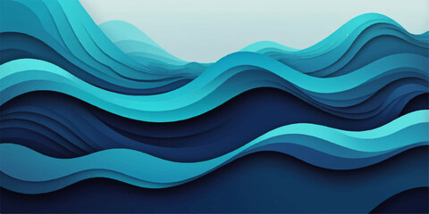 Abstract flowing ribbons in Royal blur  colors creating a soft futuristic wave pattern