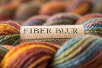 Close up view of colorful yarn with fiber blur effect