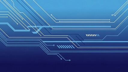 Modern Abstract Technology Background with Digital Circuit Lines in Blue