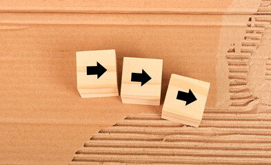 A right direction cubes concept reflecting strategic orientation and forward advancement in purposeful decision processes.
