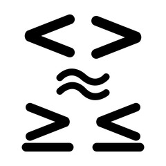 Vector illustration of mathematical relations and inequality symbols for education, design, and analysis. Perfect for presentations, learning apps, and STEM content.